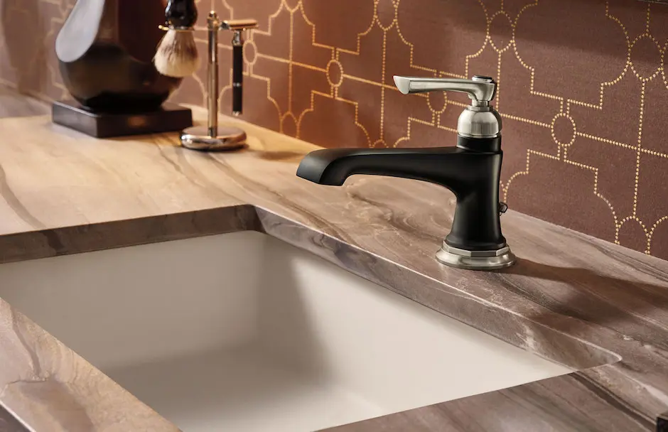 Brizo Matte Black and Nickel Bathroom Faucet At Taps Showrooms