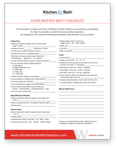 master bath checklist